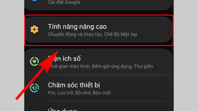 K&eacute;o chọn T&iacute;nh năng n&acirc;ng cao 